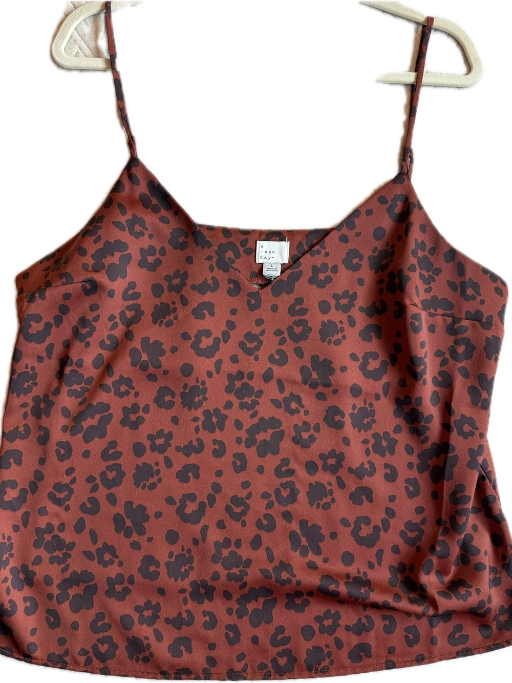 a new day Rust Brown Leopard-Print Cami Tank
